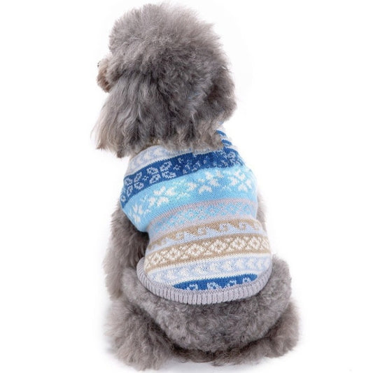 Autumn Winter Pet Clothes Christmas Snowflake Knitted Pattern Sweater, Size: XXL(Blue) - Clothing by PMC Jewellery | Online Shopping South Africa | PMC Jewellery