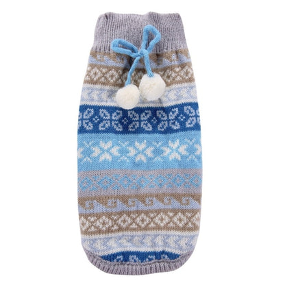 Autumn Winter Pet Clothes Christmas Snowflake Knitted Pattern Sweater, Size: XXL(Blue) - Clothing by PMC Jewellery | Online Shopping South Africa | PMC Jewellery