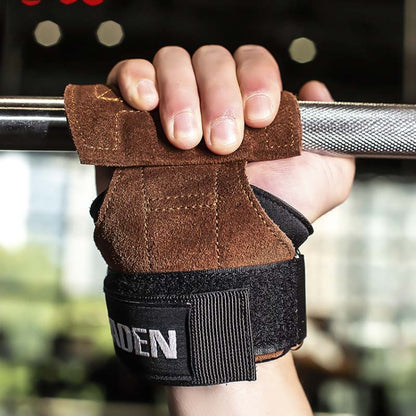 EADEN Pull-ups Booster Gloves Horizontal Bar Non-slip Wrist Assist Belt Fitness Bracer, Size:M(Cowhide) - Sports Safety by PMC Jewellery | Online Shopping South Africa | PMC Jewellery