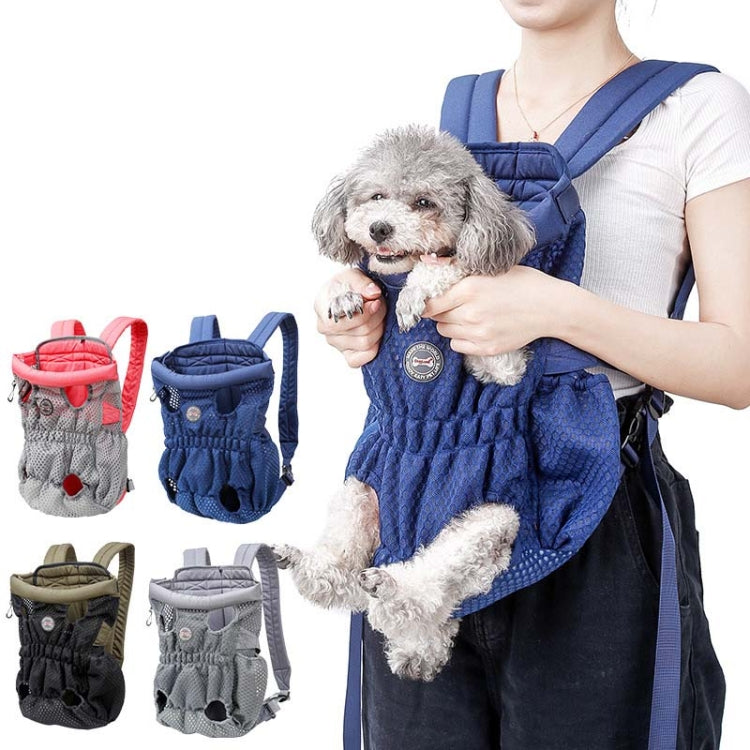 Doglemi Pet Outing Backpack Dog Shoulder Chest Bag Breathable Mesh Dog Cat Bag, Size:L(Gray) - Pet Bags by Doglemi | Online Shopping South Africa | PMC Jewellery