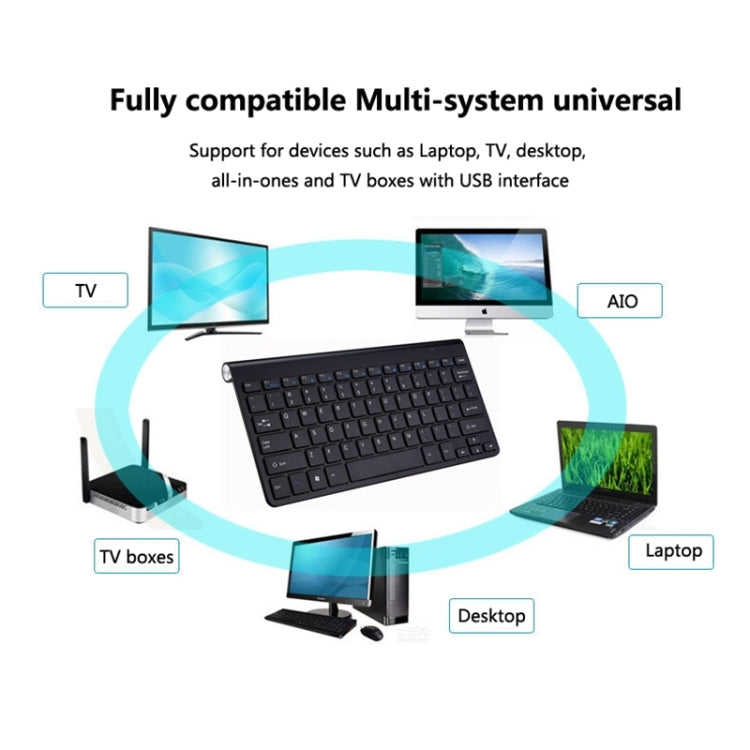 USB External Notebook Desktop Computer Universal Mini Wireless Keyboard Mouse, Style:Keyboard and Mouse Set(Silver) - Wireless Keyboard by PMC TechLife | Online Shopping South Africa | PMC TechLife | Buy Now Pay Later Mobicred