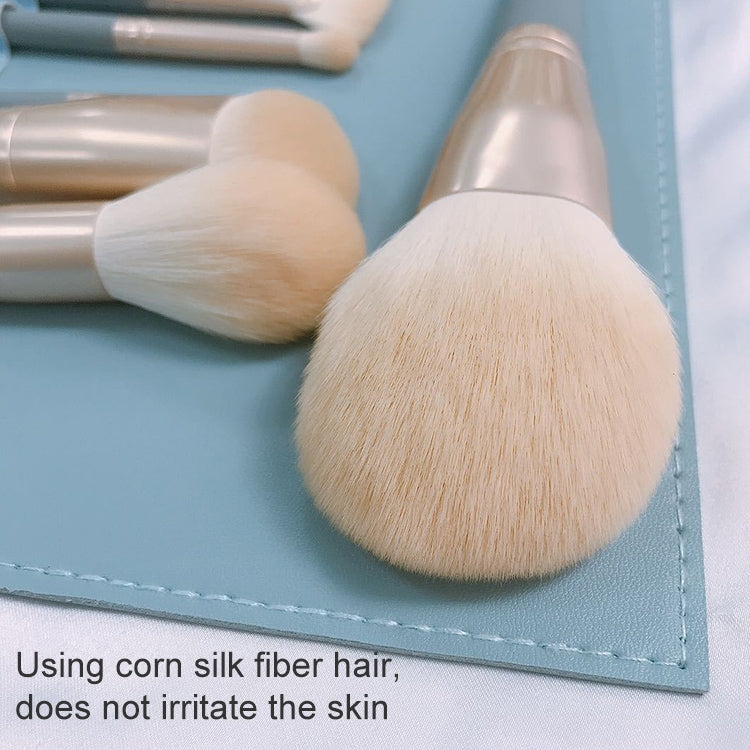 10 PCS / Set Makeup Brush Corn Silk Fiber Hair Loose Powder Brush Face And Eye Makeup Brush, Style:With Silver Bag - Makeup Brushes by PMC Jewellery | Online Shopping South Africa | PMC Jewellery