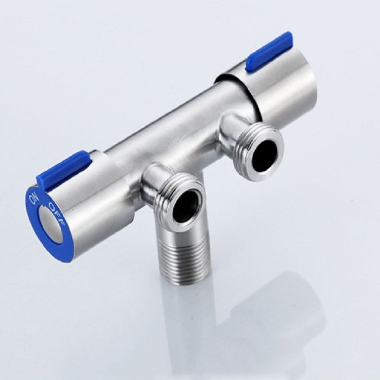 Stainless Steel One-In-Two-Out Multi-Function Three-Way Valve Faucet, Specification: Double 4-point Thread - Faucets & Accessories by PMC TechLife | Online Shopping South Africa | PMC TechLife