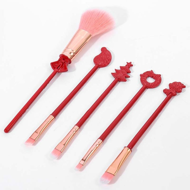 Christmas Makeup Brush Gift Elk Beginner Set Beauty Tool Set, Specification:Five Red-single Side - Makeup Brushes by PMC Jewellery | Online Shopping South Africa | PMC Jewellery