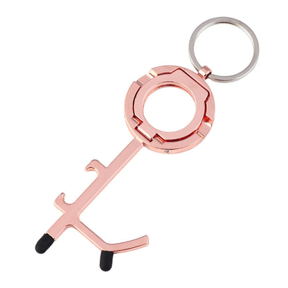 EDC Door Opener Non-Contact Press Elevator Protection Keychain Pendant, Specification: OPP Packaging(Rose Gold) - Non-Contact Door Openner by PMC Jewellery | Online Shopping South Africa | PMC Jewellery