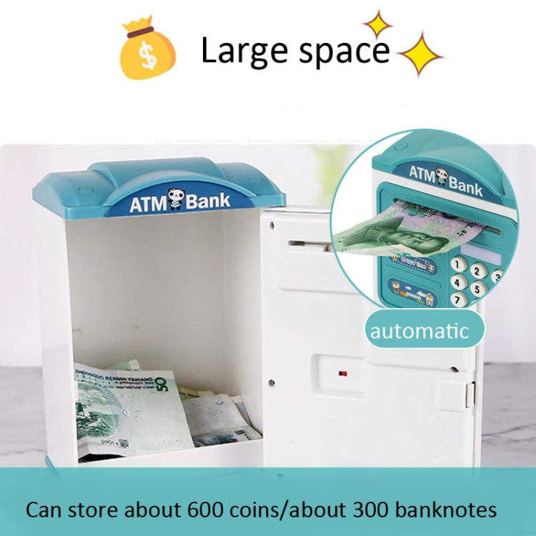 Simulation Password Fingerprint Sensor Unlocking Money Box Automatic Roll Money Safe ATM Piggy Bank(Pink) - free shipping - PMC TechLife - Order now!