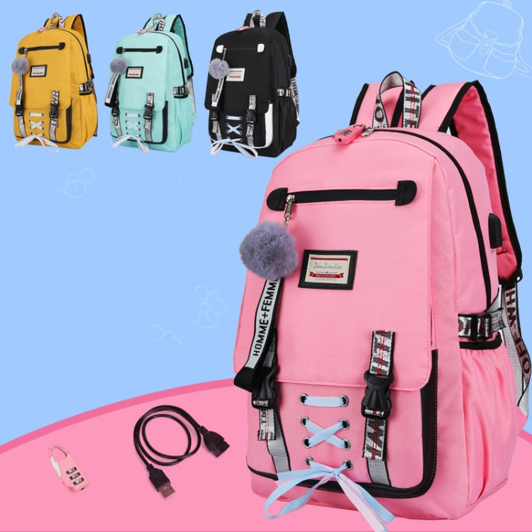 Sports and Leisure USB Charging Anti-Theft Backpack(green) - Double-shoulder Bags by PMC TechLife | Online Shopping South Africa | PMC TechLife