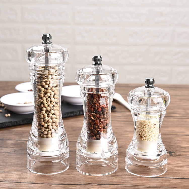 Acrylic Transparent Pepper Grinder Manual Pepper Grinder Ceramic Core Multi-Purpose Seasoning Bottle, Specification: 5 Inch - Stirrer & Squeezer by PMC TechLife | Online Shopping South Africa | PMC TechLife