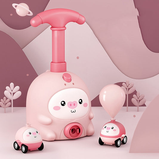 Children Educational Pneumatic Air Powered Car Balloon Scooter Toy Pink Piggy (2 Cars 6 Balloons) - Others by PMC Jewellery | Online Shopping South Africa | PMC Jewellery