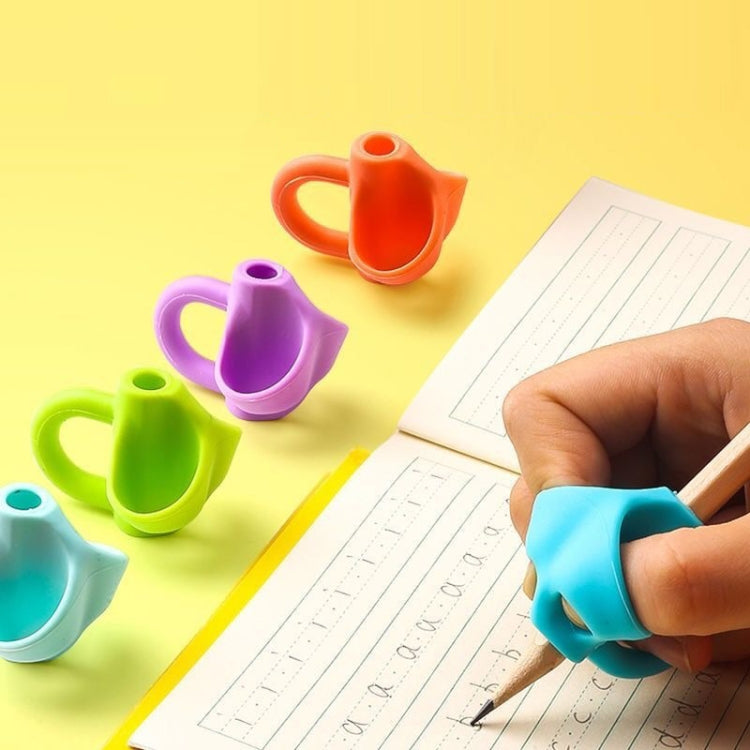 10pcs Children Calligraphy Posture Correction Grip Pen Tool Silicone Three-Finger Pencil Case, Random Colour Delivery - Corrector by PMC TechLife | Online Shopping South Africa | PMC TechLife