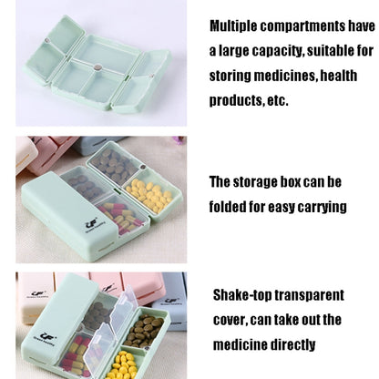 Folding Portable Sealed and Dispensing Small Pill Box(White) - Pill Boxes by PMC Jewellery | Online Shopping South Africa | PMC Jewellery