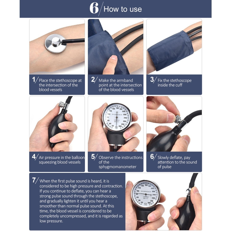 Manual Blood Pressure Watch With Stethoscope Double Tube Double Head Old Sphygmomanometer Arm Type Sphygmomanometer - Sphygmomanometer by PMC Jewellery | Online Shopping South Africa | PMC Jewellery