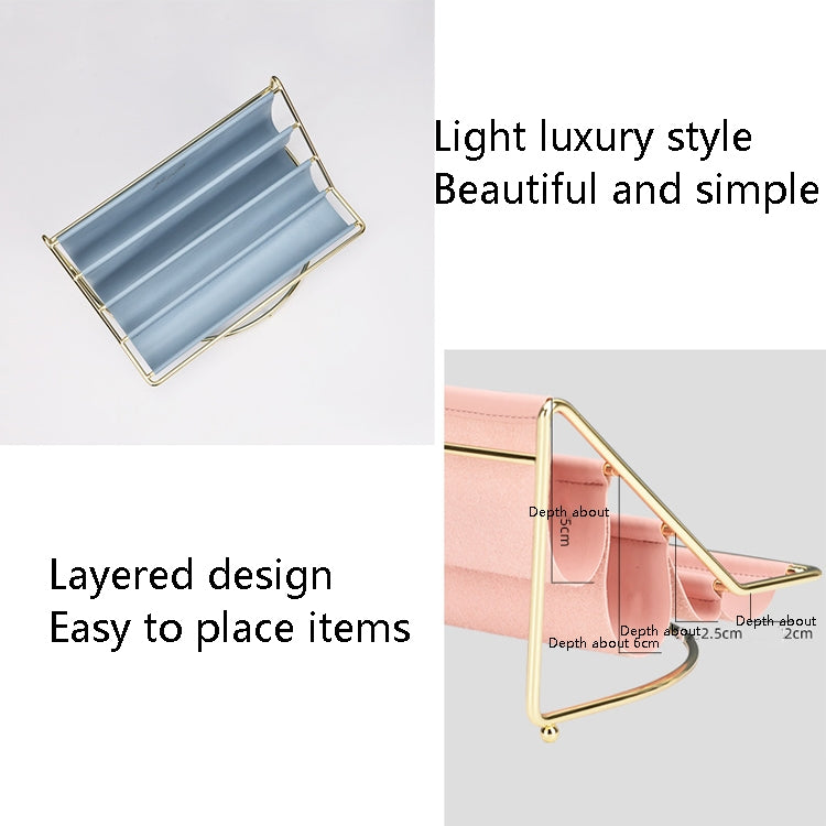 Desktop Racks Multi-Layer Wrought Iron Leather Storage Tray Keys Sundries Tablet Computers Watches Organize Creative Ornaments, Colour: Dark Green Small - free shipping - PMC TechLife - Order now!