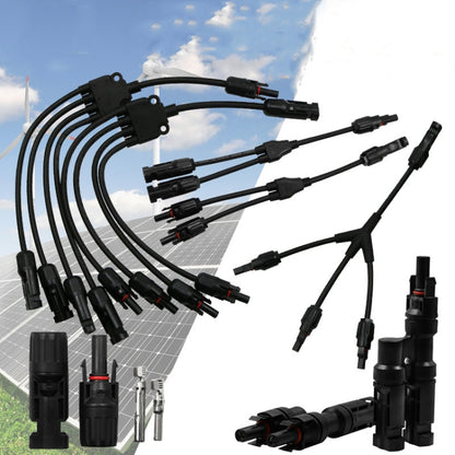 10 Sets MC4 4 in 1 MC4 Photovoltaic Connector Solar Branch Connector Solar Panel Male And Female Plug Accessories - Connectors by PMC Jewellery | Online Shopping South Africa | PMC Jewellery