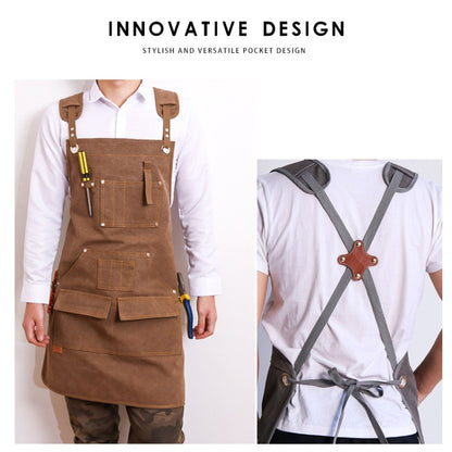 Canvas Apron Barber Roasting Cafe Gardening Woodworking Men And Women Canvas Work Clothes, Specification: Adult Models(Gray) - Aprons & Caps by PMC Jewellery | Online Shopping South Africa | PMC Jewellery