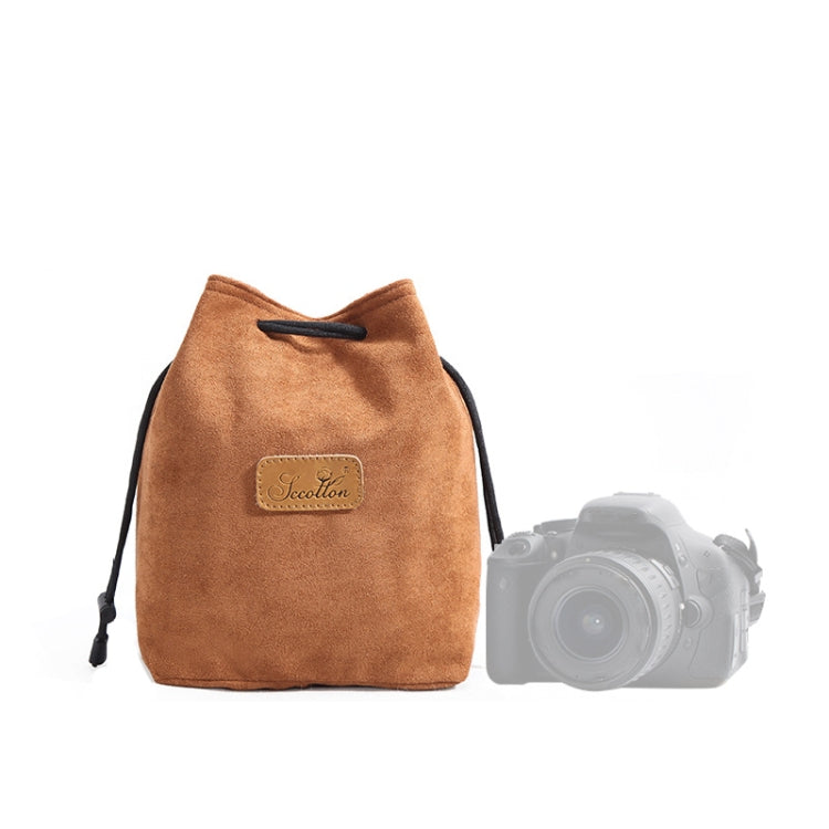 S.C.COTTON Liner Shockproof Digital Protection Portable SLR Lens Bag Micro Single Camera Bag Square Khaki M - Lens Bag by S.C.COTTON | Online Shopping South Africa | PMC Jewellery