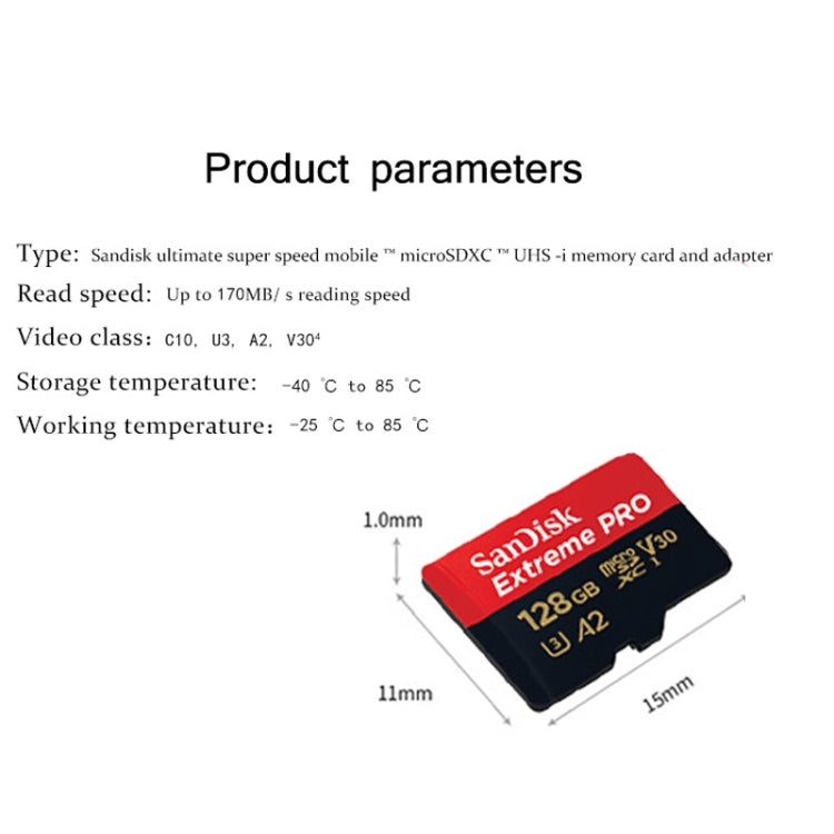 SanDisk U3 High-Speed Micro SD Card  TF Card Memory Card for GoPro Sports Camera, Drone, Monitoring 64GB(A2), Colour: Gold Card - Micro SD Card by SanDisk | Online Shopping South Africa | PMC Jewellery | Buy Now Pay Later Mobicred