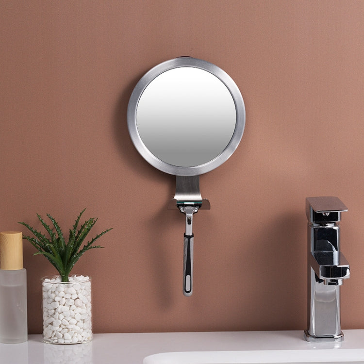 Bathroom Suction Cup Anti-Fog Mirror Aluminum Alloy With Hook Round Mirror - Mirror by PMC Jewellery | Online Shopping South Africa | PMC Jewellery