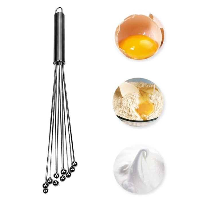 2 PCS Manual Whisk Stainless Steel Glass Bead Egg Whisk Kitchen Household Hand-Held Baking Tools Type A 12 Inch - Stirrer & Squeezer by PMC Jewellery | Online Shopping South Africa | PMC Jewellery