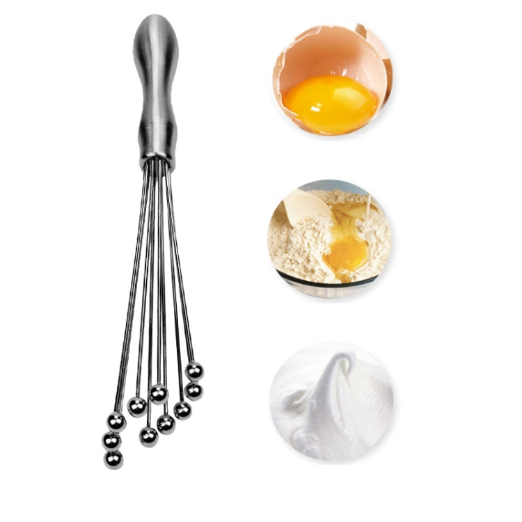 2 PCS Manual Whisk Stainless Steel Glass Bead Egg Whisk Kitchen Household Hand-Held Baking Tools Type B 12 Inch - Stirrer & Squeezer by PMC Jewellery | Online Shopping South Africa | PMC Jewellery