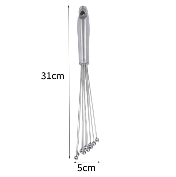 2 PCS Manual Whisk Stainless Steel Glass Bead Egg Whisk Kitchen Household Hand-Held Baking Tools  Type C 12 inch - Stirrer & Squeezer by PMC Jewellery | Online Shopping South Africa | PMC Jewellery