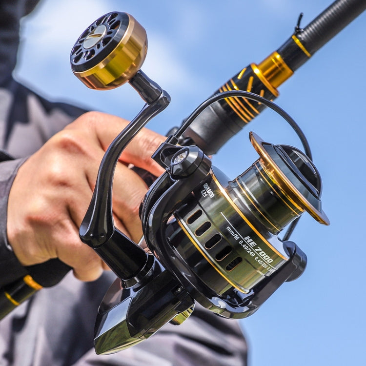 All Metal Rocker Arm Smooth Fishing Reel Spinning Reel, Spec: HE-7000 (EVA Grip) - Fishing Reels by PMC Jewellery | Online Shopping South Africa | PMC Jewellery