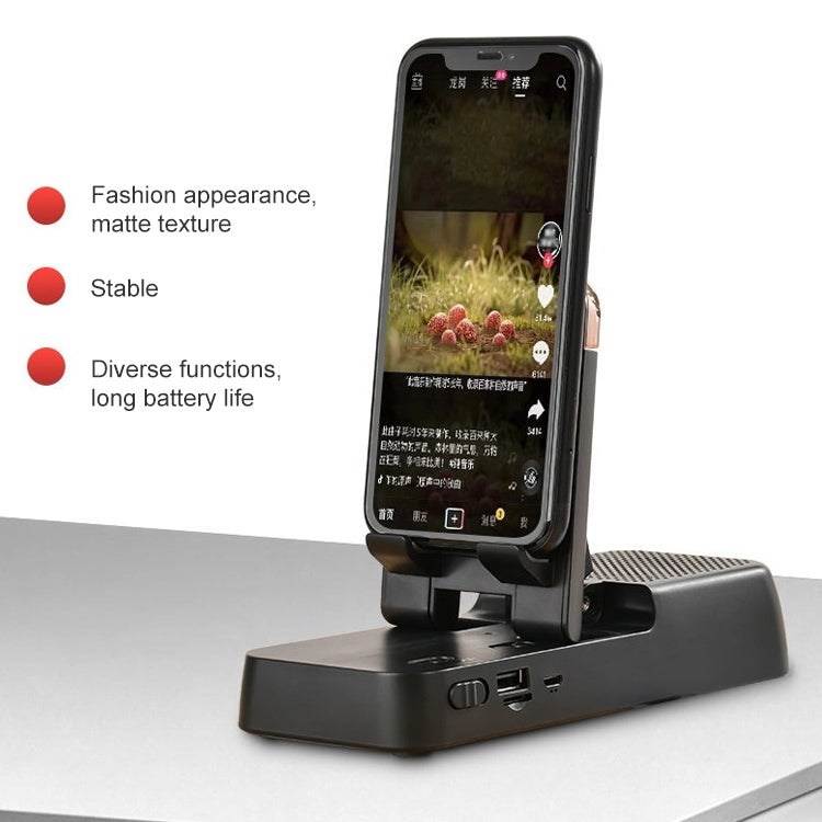 Multifunctional Desktop Stand For Mobile Phone And Tablet With Bluetooth Speaker(Black) - Desktop Holder by PMC Jewellery | Online Shopping South Africa | PMC Jewellery