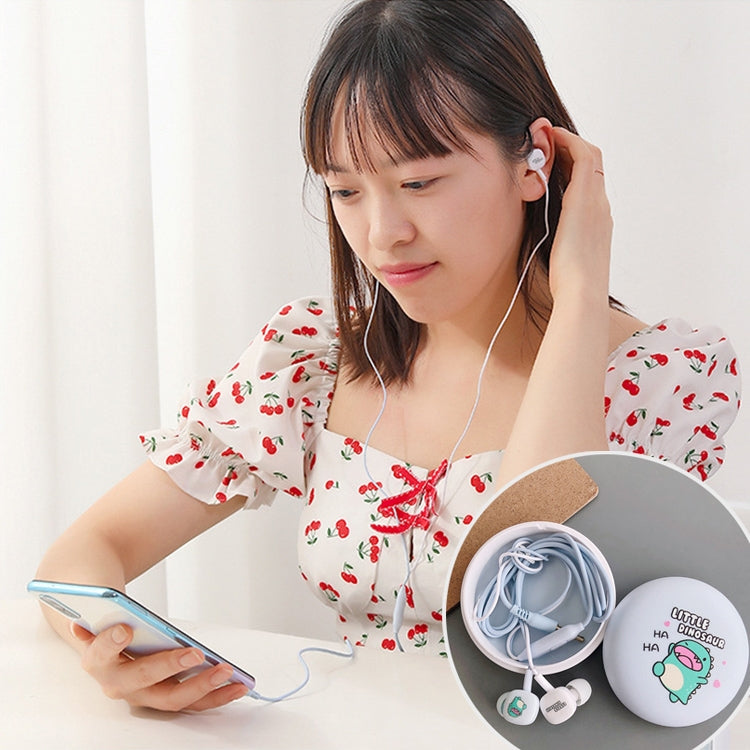 2 Pairs Cartoon Pattern Heavy Bass In-Ear Headphones Universal Wired Headphones with Microphone(Light Blue) - In Ear Wired Earphone by PMC Jewellery | Online Shopping South Africa | PMC Jewellery