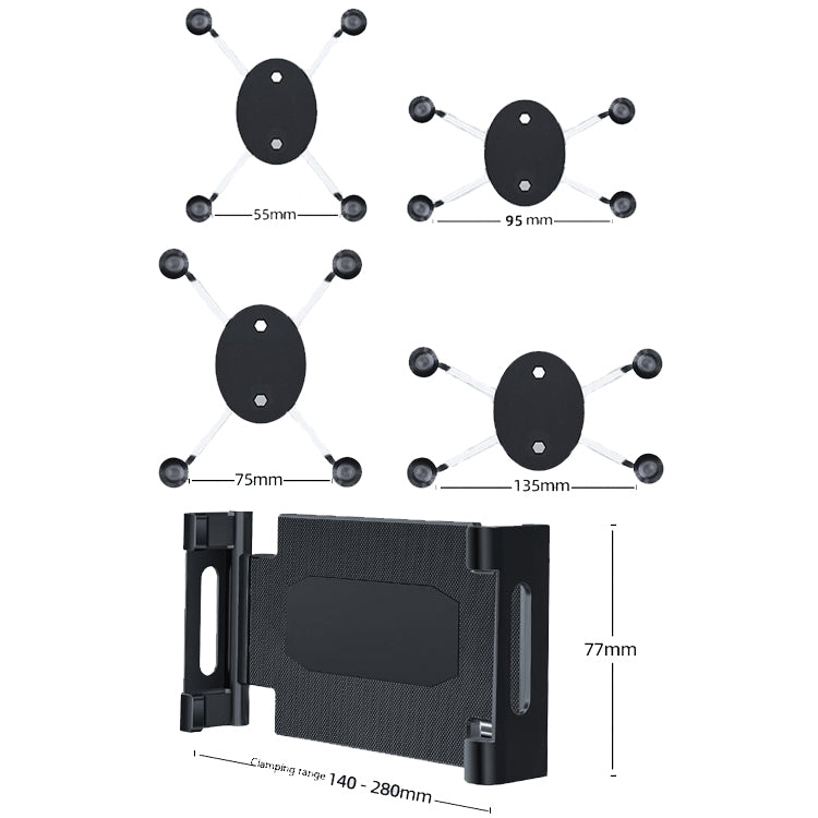 Curved Adhesive Car Instrument Table Bracket Car Mobile Phone Bracket Plastic Clamp Arm Style: Large 4 Claw - Car Holders by PMC TechLife | Online Shopping South Africa | PMC TechLife