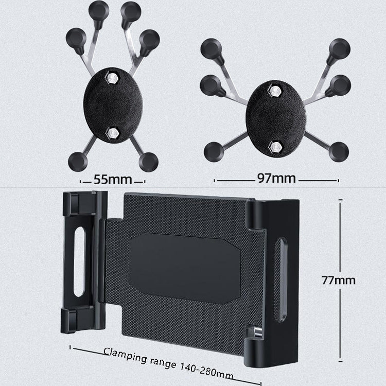 Car Headrest Bracket Motorcycle Rearview Mobile Phone Bracket Style: Plate Clamp - Car Holders by PMC Jewellery | Online Shopping South Africa | PMC Jewellery