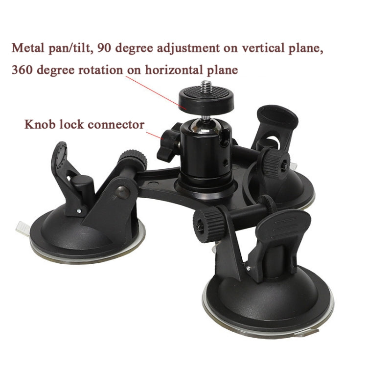 For Insta360 One X / One R Triangle Suction Cup Mount Holder with Ball-Head Tripod Adapter(3-Legs Sucker) - Mount & Holder by PMC Jewellery | Online Shopping South Africa | PMC Jewellery