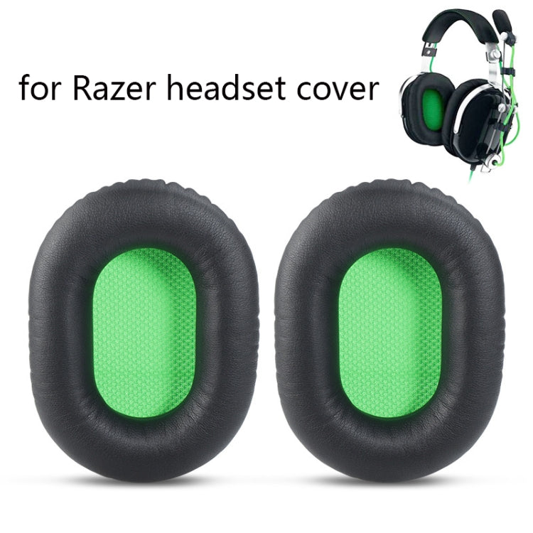 2 PCS Headset Sponge Cover For Razer V2, Colour: Black Skin Green Net - Earmuff & Pad by PMC TechLife | Online Shopping South Africa | PMC TechLife