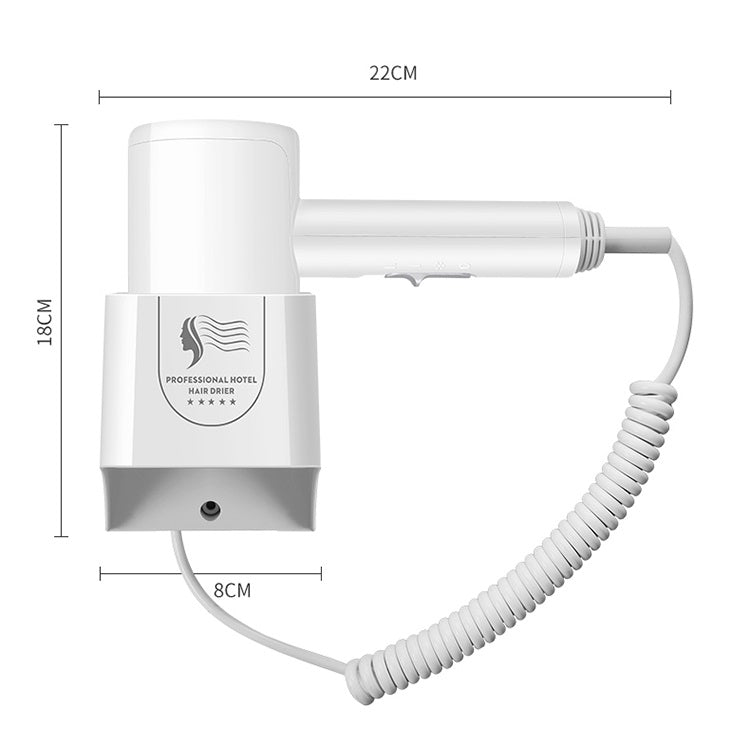 Hotel Hair Dryer Wall Mount High Power Hair Dryer Household Hair Cylinder Dryer, CN Plug(Hotel Hairdryer White) - Hair Dryers & Accessories by PMC Jewellery | Online Shopping South Africa | PMC Jewellery
