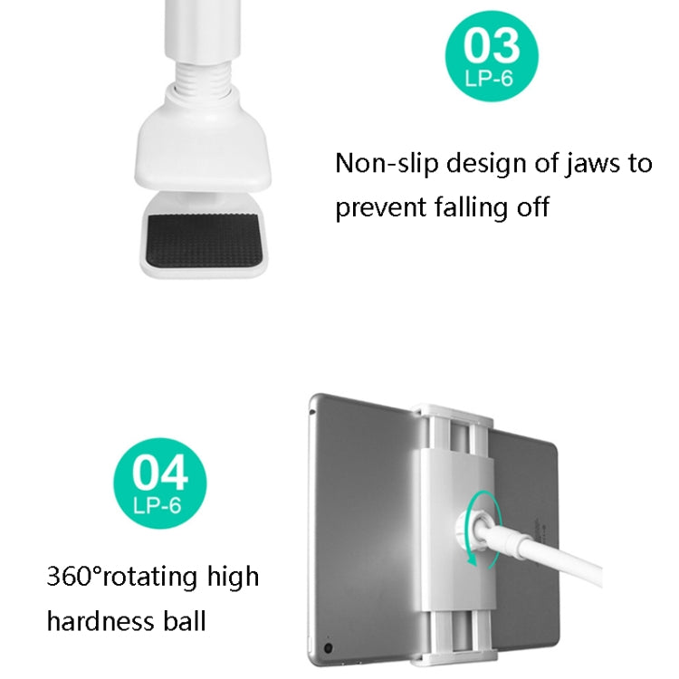 LP-6 Tablet Mobile Phone Lazy Bracket Detachable Bed Bracket, Style: Two-stage (Titanium Gray) - Lazy Bracket by PMC TechLife | Online Shopping South Africa | PMC TechLife