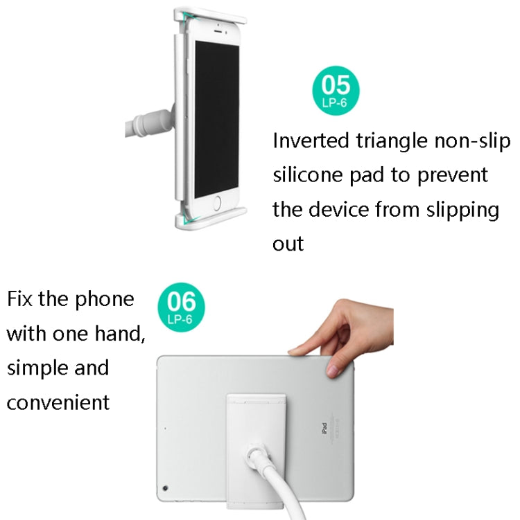 LP-6 Tablet Mobile Phone Lazy Bracket Detachable Bed Bracket, Style: Three-stage (Blue) - Lazy Bracket by PMC TechLife | Online Shopping South Africa | PMC TechLife