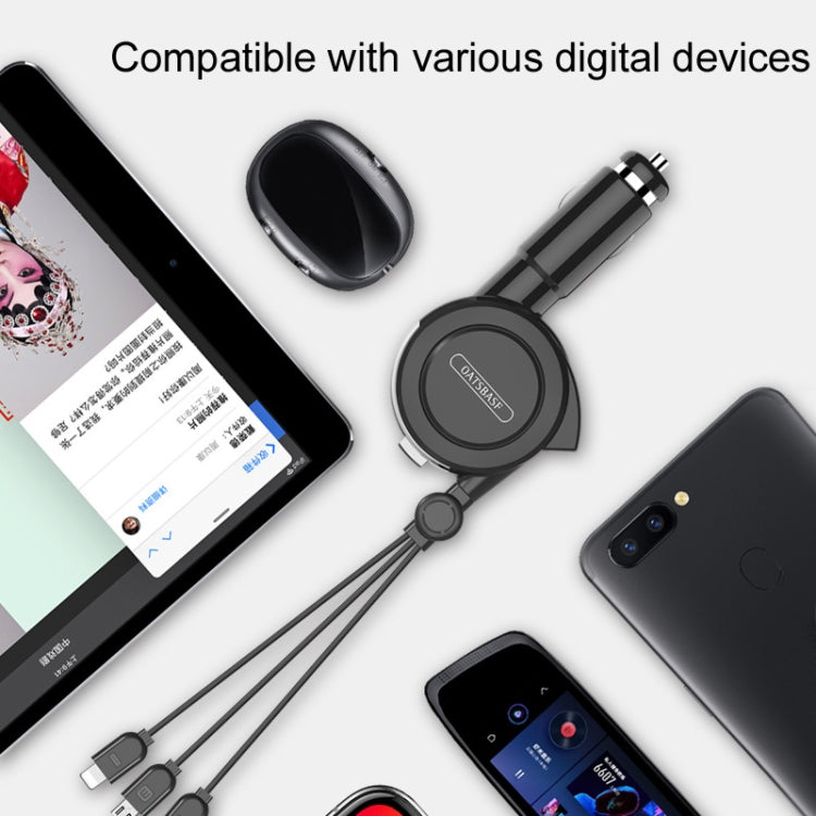Oatsbasf 3 in 1 Multifunctional Car Charger Data Cable, Colour: 1M（Red） - free shipping - PMC TechLife - Order now!
