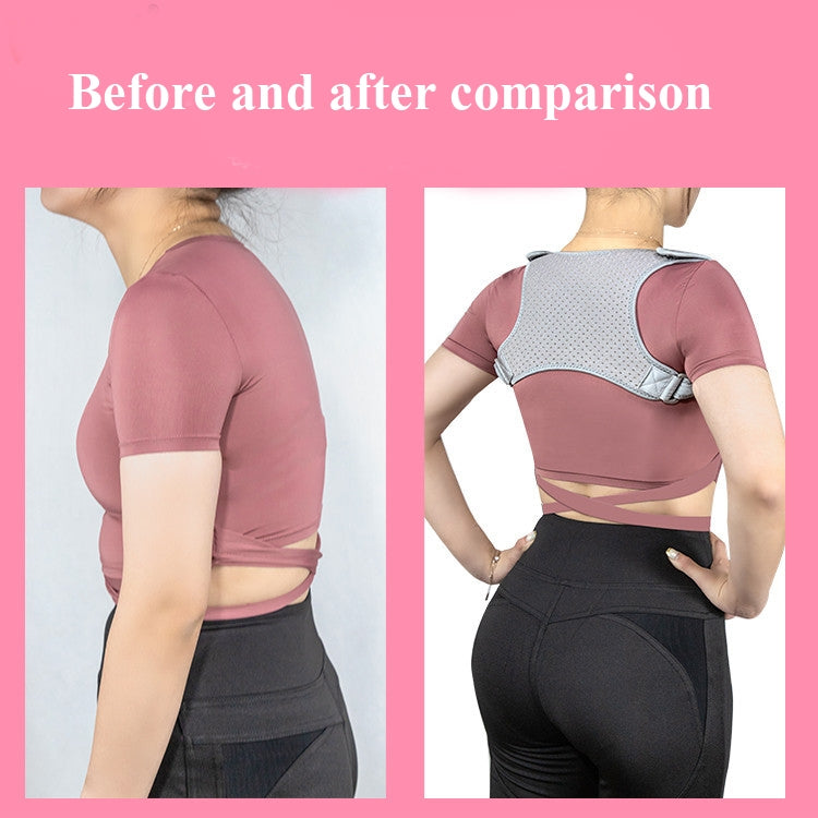 Adjustable Men And Women Invisible Back Correction Belt Adult And Child Hunchback Posture Correction Belt, Specification: Free Size(Black) - Corrector by PMC Jewellery | Online Shopping South Africa | PMC Jewellery