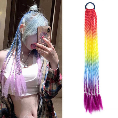 FQXBMW Colorful Braid Hair Band Wigs Corn Silk Colorful Dreadlocks Ponytail, Color: 29 - Wigs by PMC Jewellery | Online Shopping South Africa | PMC Jewellery