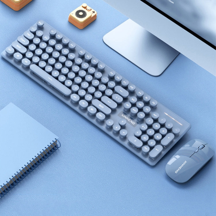 XINMENG N520 Rechargeable Wireless Keyboard Mouse Set(Blue) - Wireless Keyboard by PMC Jewellery | Online Shopping South Africa | PMC Jewellery