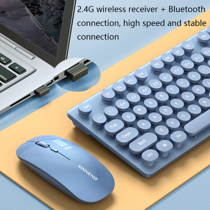 XINMENG N520 Rechargeable Wireless Keyboard Mouse Set(Blue) - Wireless Keyboard by PMC Jewellery | Online Shopping South Africa | PMC Jewellery