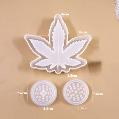 DIY Crystal Epoxy Mold Maple Leaf Ashtray Tooth Grinding Cigarette Grinding Combination Silicone Mold(Combination Set) - Arts & Crafts by PMC Jewellery | Online Shopping South Africa | PMC Jewellery