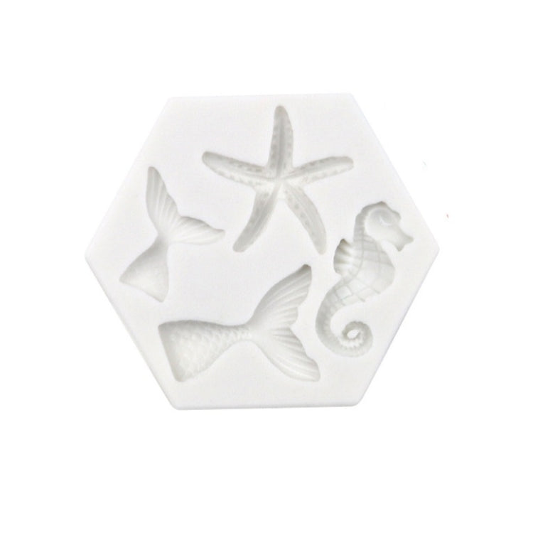 Ocean Series Big And Small Fishtail Starfish Seahorse DIY Baking Liquid Silicone Mold(Gray) - Food Molds by PMC TechLife | Online Shopping South Africa | PMC TechLife | Buy Now Pay Later Mobicred