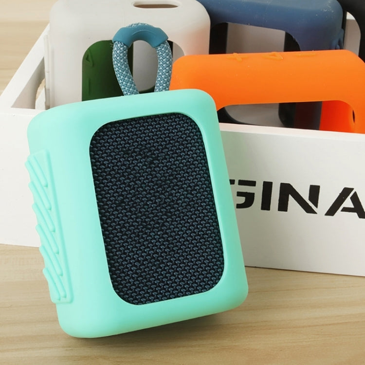 For JBL GO3 Bluetooth Speaker Silicone Cover Portable Protective Case with Carabiner(Black) - Protective Case by PMC TechLife | Online Shopping South Africa | PMC TechLife