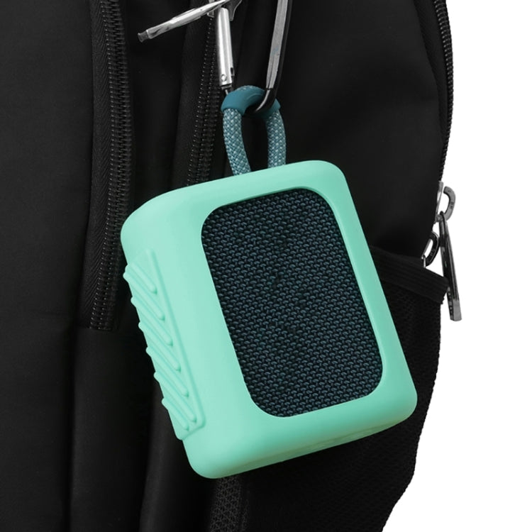 For JBL GO3 Bluetooth Speaker Silicone Cover Portable Protective Case with Carabiner(Black) - Protective Case by PMC TechLife | Online Shopping South Africa | PMC TechLife