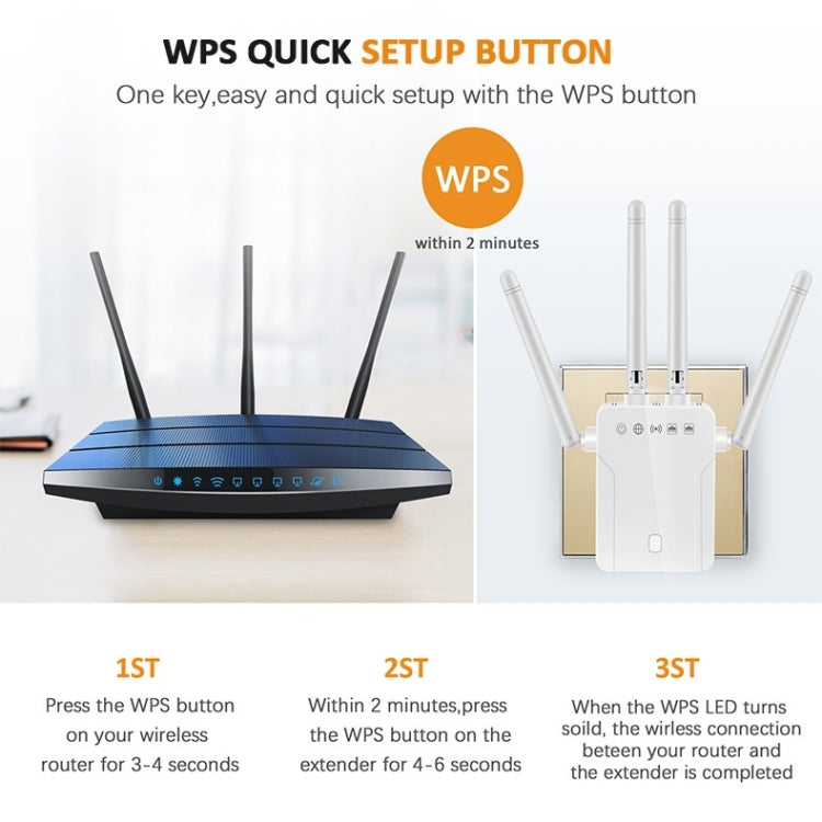 M-95B 300M Repeater WiFi Booster Wireless Signal Expansion Amplifier(White - EU Plug) - Broadband Amplifiers by PMC TechLife | Online Shopping South Africa | PMC TechLife