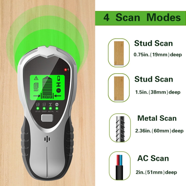 SH201 4 In 1 Multifunctional Digital Metal Detector Wall Detector(Silver Black) - free shipping - PMC TechLife - Order now!