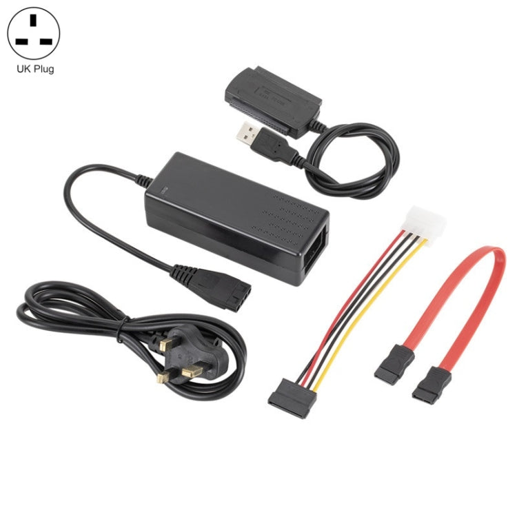 YP009 Three-Purpose USB to IDE/SATA Easy Drive Cable Hard Disk Drive Data Cable with Power Supply(UK Plug Set) - USB to IDE / SATA by PMC TechLife | Online Shopping South Africa | PMC TechLife