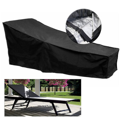 Outdoor Beach Chair Dustproof And Waterproof Cover Rocking Chair Furniture Protective Cover, Size: 210x75x80cm(Black+Silver) - Others by PMC Jewellery | Online Shopping South Africa | PMC Jewellery