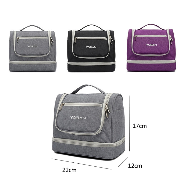 YOBAN Y-1551L Travel Cosmetic Bag Large-Capacity Outdoor Storage Bag Hook Portable Anti-Mold Dry And Wet Separation Wash Bag(Purple) - Storage Boxes by PMC Jewellery | Online Shopping South Africa | PMC Jewellery