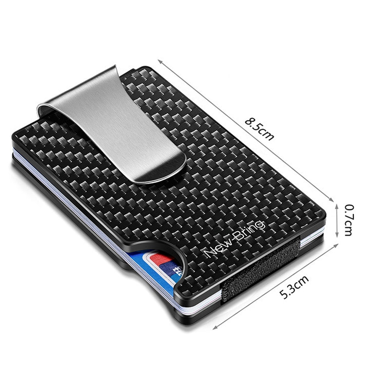 New-Bring Metal Carbon Fiber Wallet Ultra-Thin Card Holder Male RFID Anti-Theft Simple Wallet Bank Credit Card Storage Device(Black) - Card & Passport Bags by New-Bring | Online Shopping South Africa | PMC Jewellery | Buy Now Pay Later Mobicred